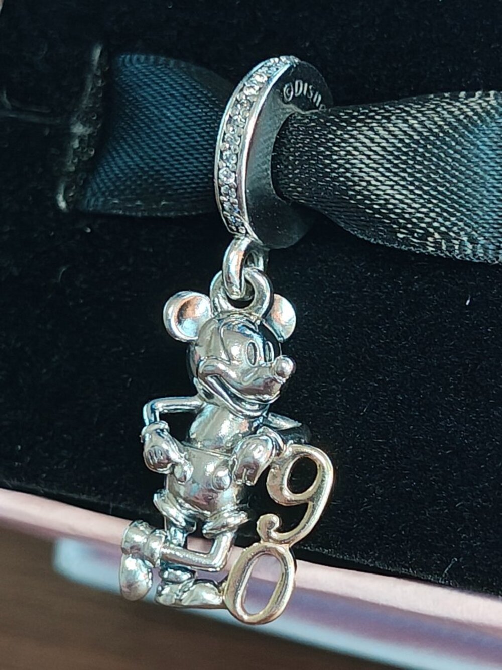 Authentic Pandora Disney Mickey Mouse 90th Anniversary Charm B801005 Two Tone